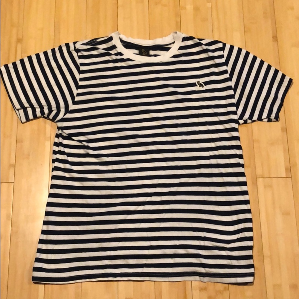 October’s Very Own Striped T-Shirt Owl Logo